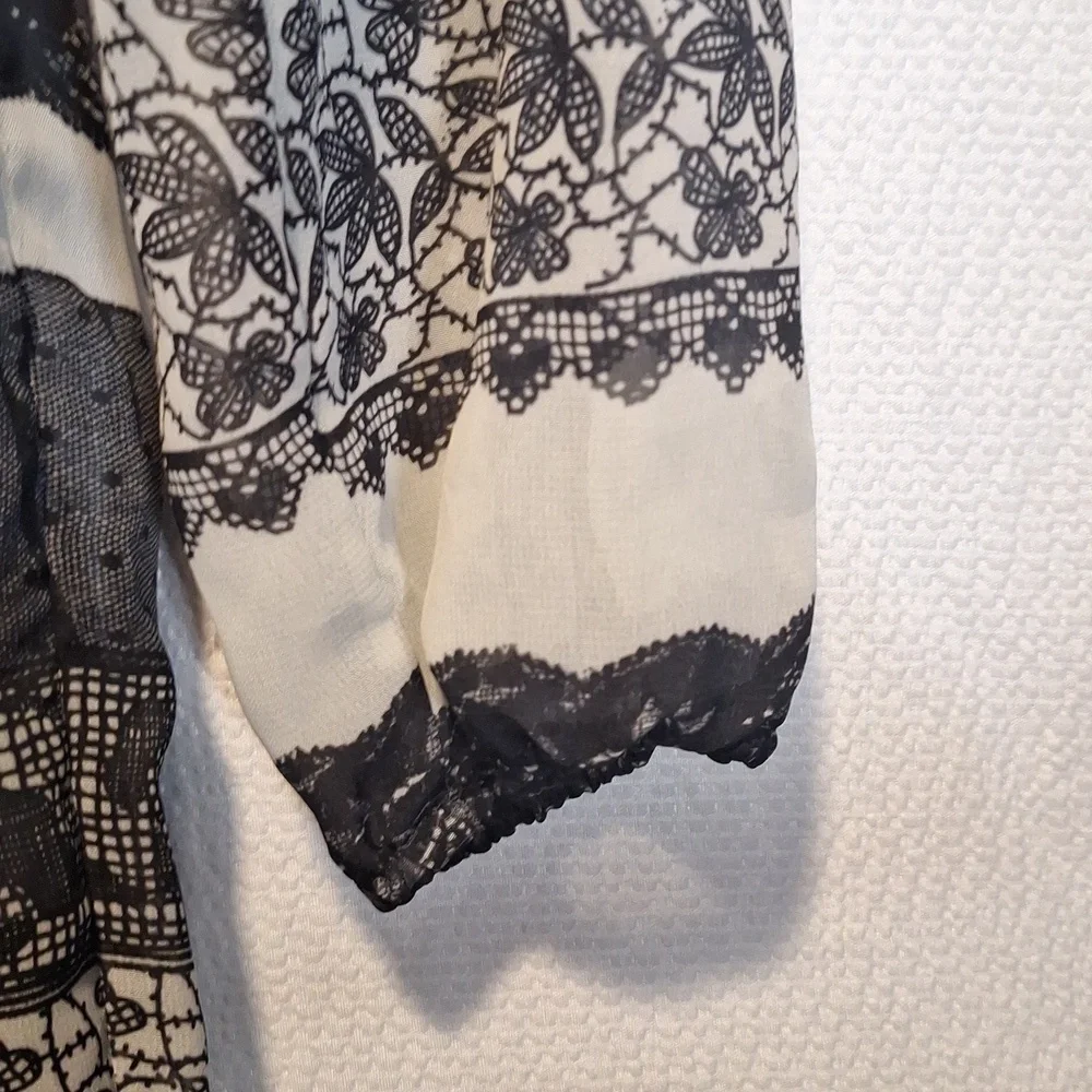 Kardashian Kollection XS. Black and white semi sheer cover up dress - Picture 4 of 7